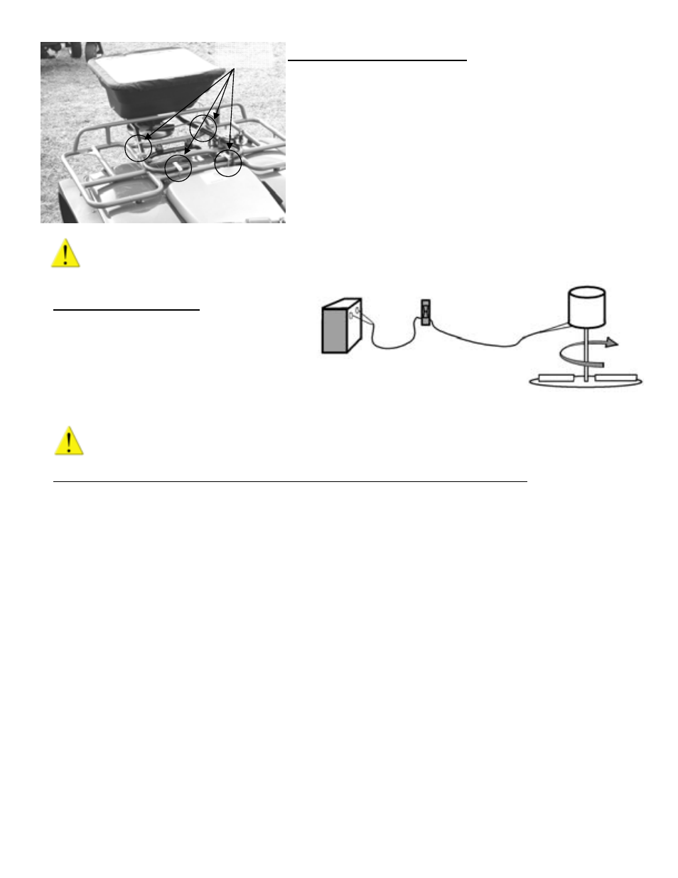 How to attach to your atv, Connecting the power | Earthway Outlet M20 User Manual | Page 3 / 6