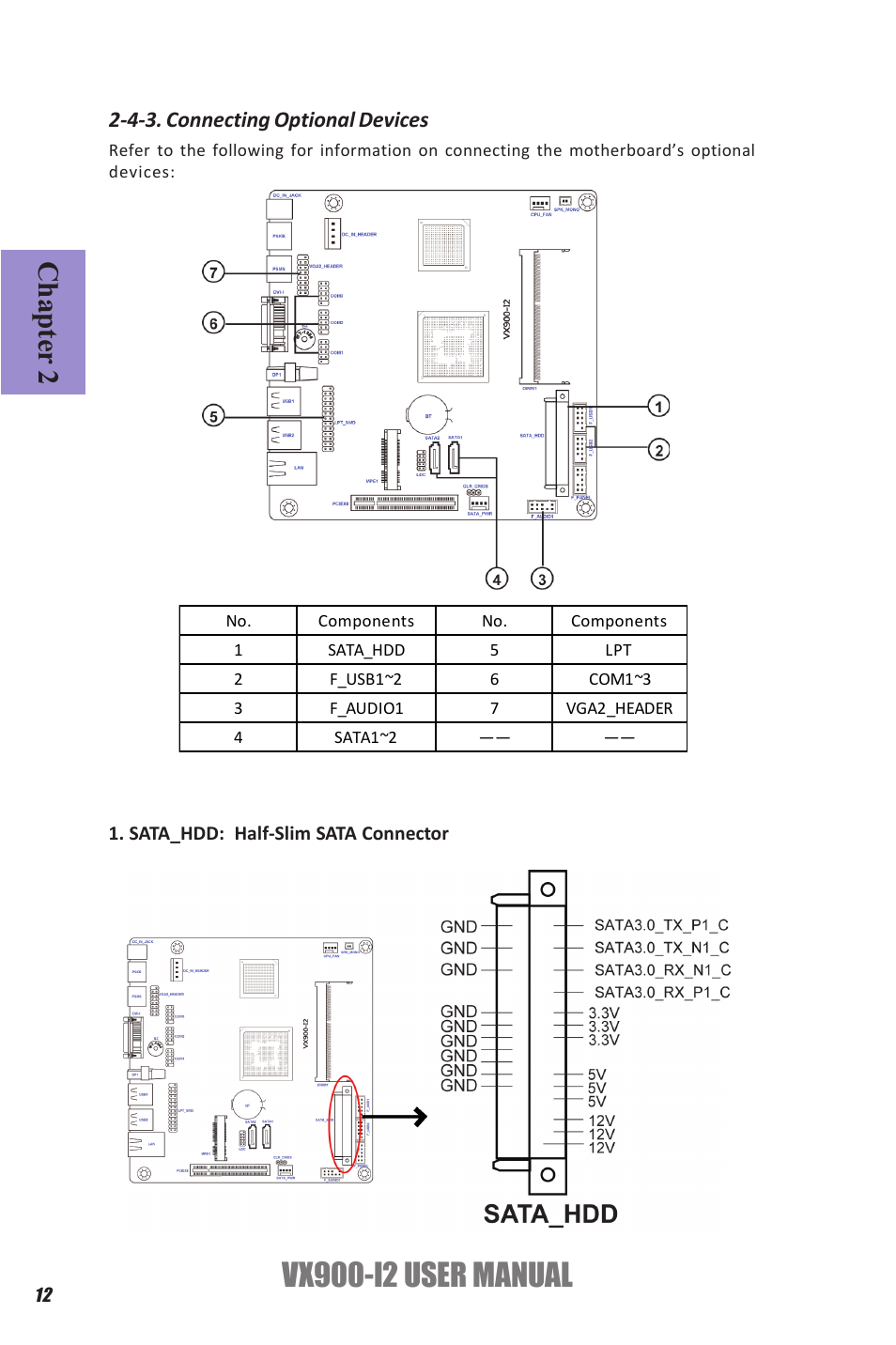 Vx900-i2 user manual, Chapter 2, 4-3. connecting optional devices | Elitegroup VX900-I2 (V1.0) User Manual | Page 16 / 50
