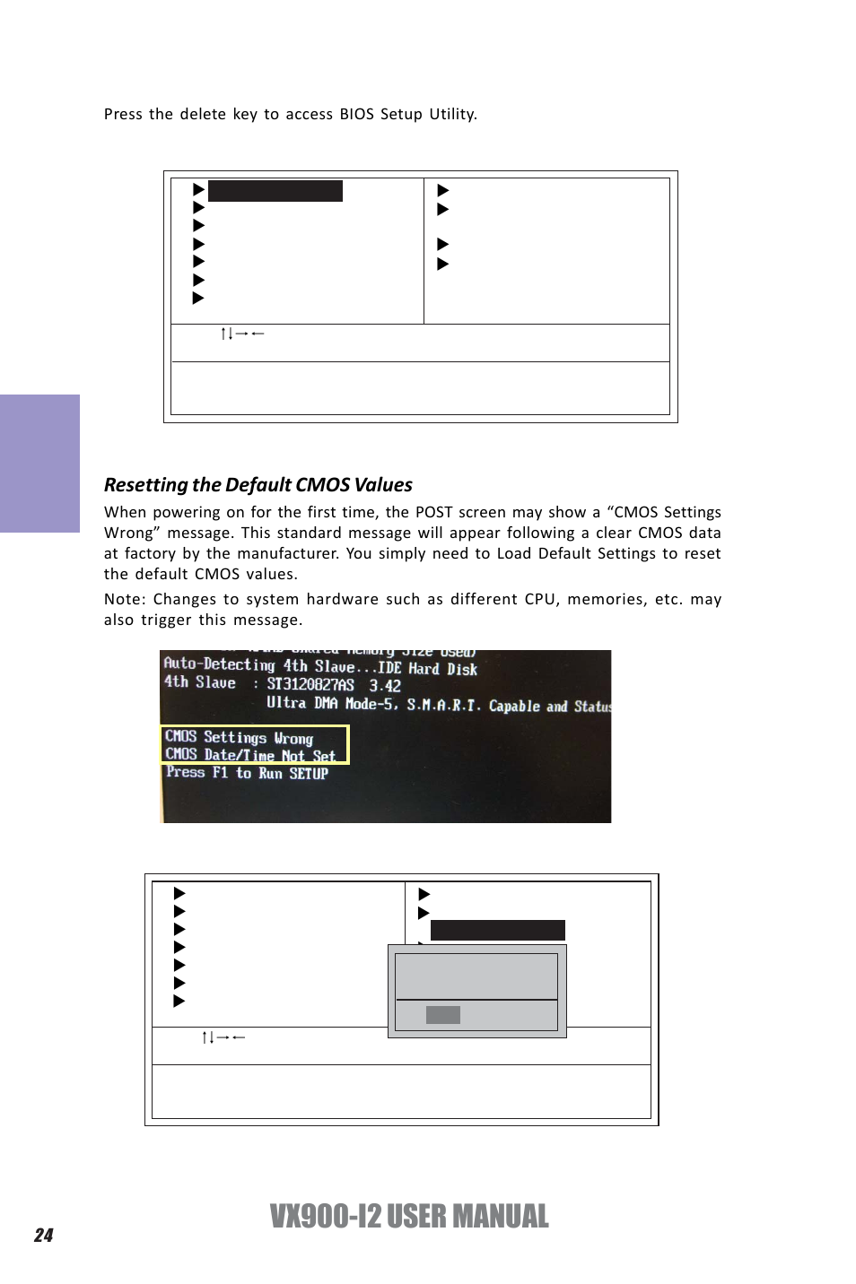 Vx900-i2 user manual, Chapter 3, Resetting the default cmos values | Elitegroup VX900-I2 (V1.0) User Manual | Page 28 / 50