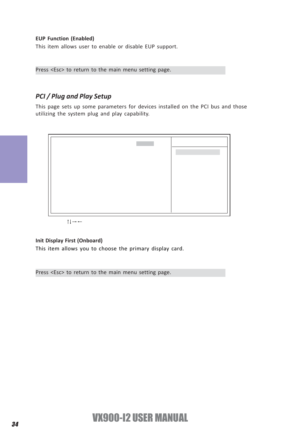 Vx900-i2 user manual, Chapter 3, Pci / plug and play setup | Elitegroup VX900-I2 (V1.0) User Manual | Page 38 / 50