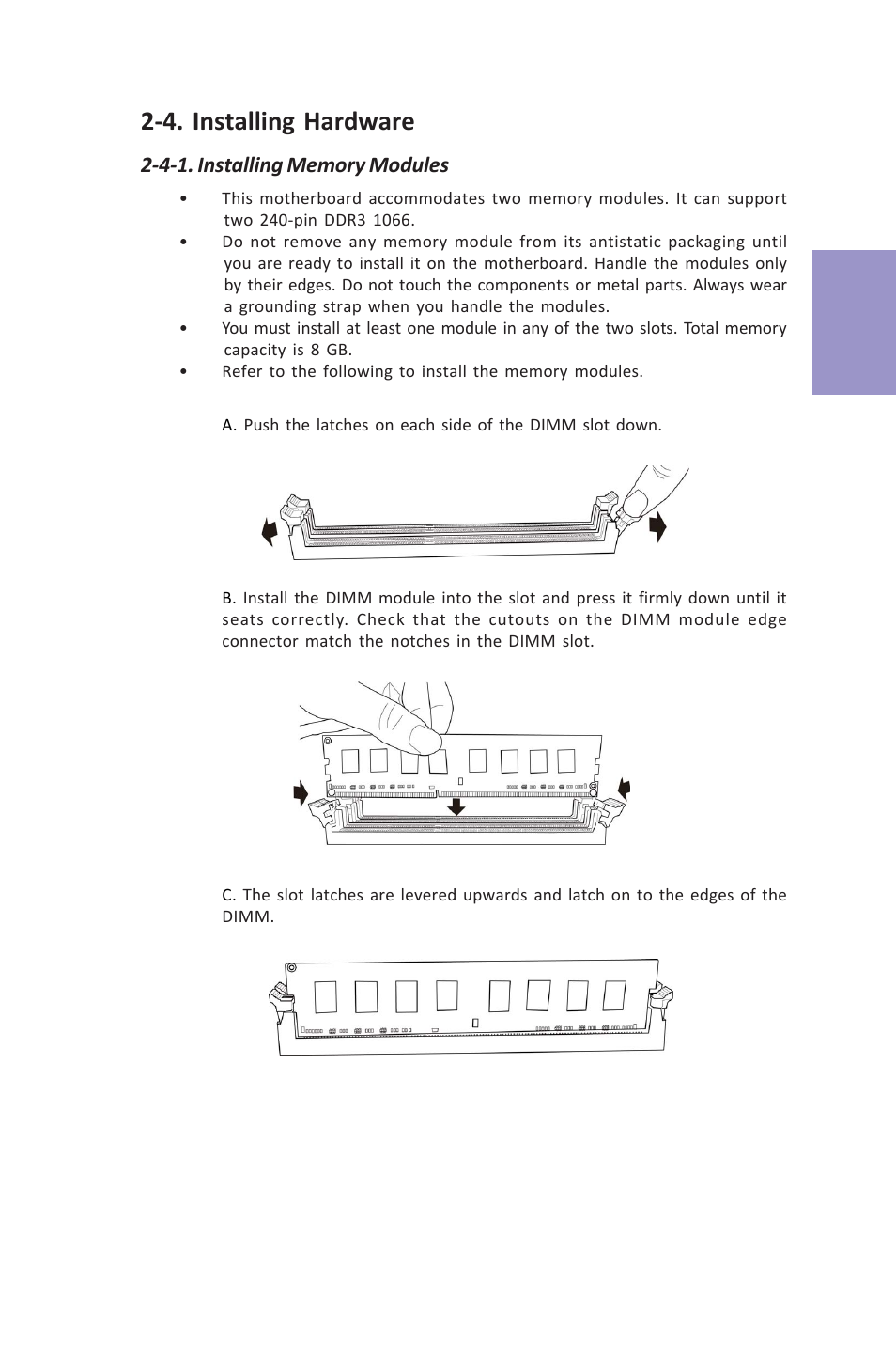 Vx900-i user manual, Chapter 2, 4. installing hardware | Elitegroup VX900-I (V1.0A) User Manual | Page 13 / 52