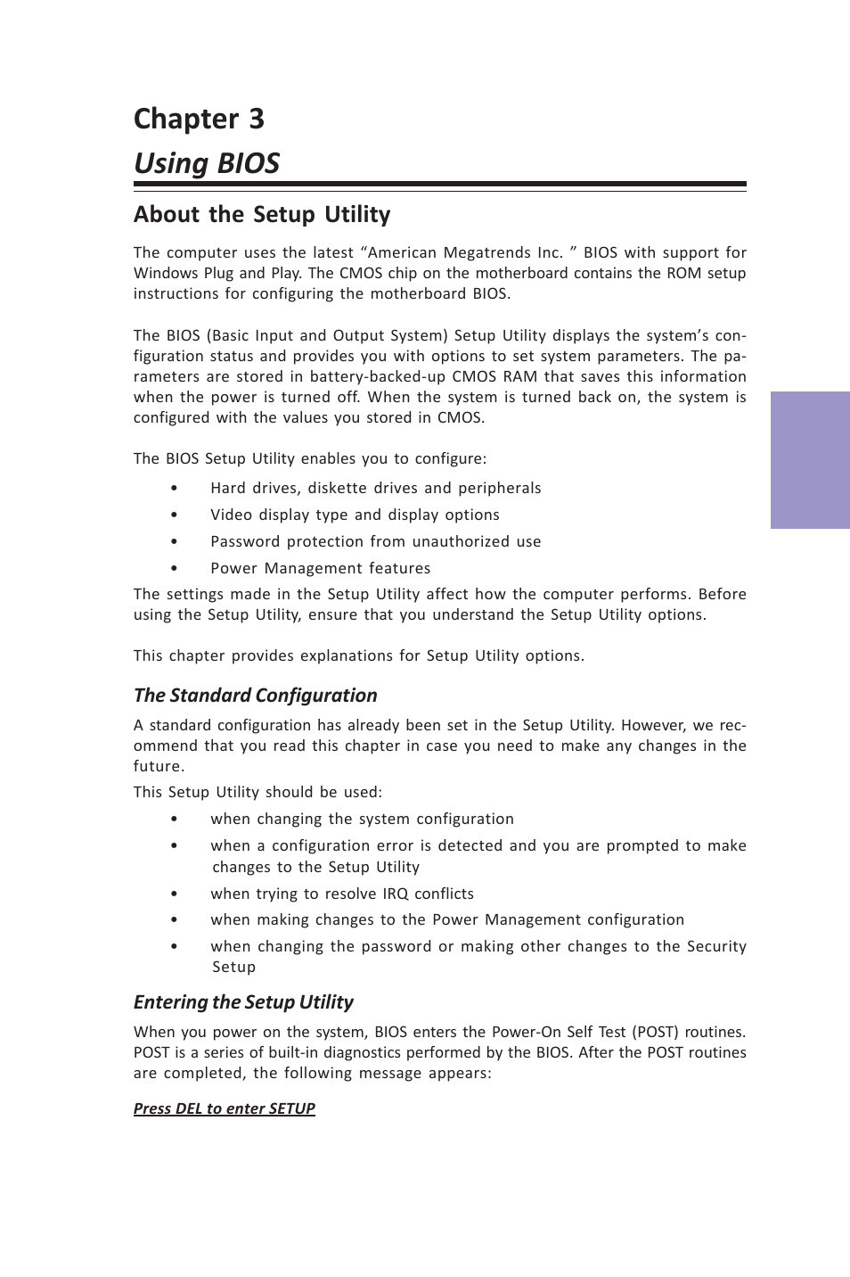 Chapter 3 using bios, Vx900-i user manual, Chapter 3 | About the setup utility | Elitegroup VX900-I (V1.0A) User Manual | Page 27 / 52