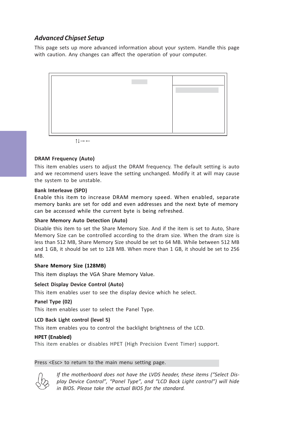 Vx900-i user manual, Chapter 3, Advanced chipset setup | Elitegroup VX900-I (V1.0A) User Manual | Page 34 / 52