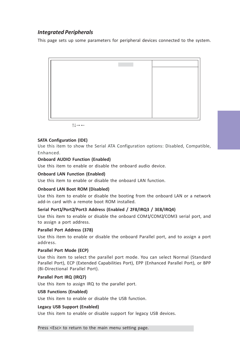 Vx900-i user manual, Chapter 3, Integrated peripherals | Elitegroup VX900-I (V1.0A) User Manual | Page 35 / 52
