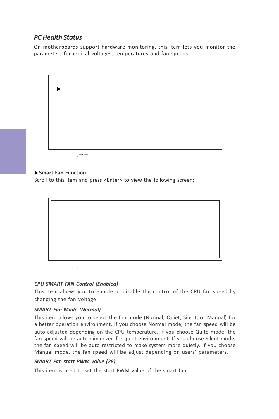Vx900-i user manual, Chapter 3, Pc health status | Elitegroup VX900-I (V1.0A) User Manual | Page 38 / 52