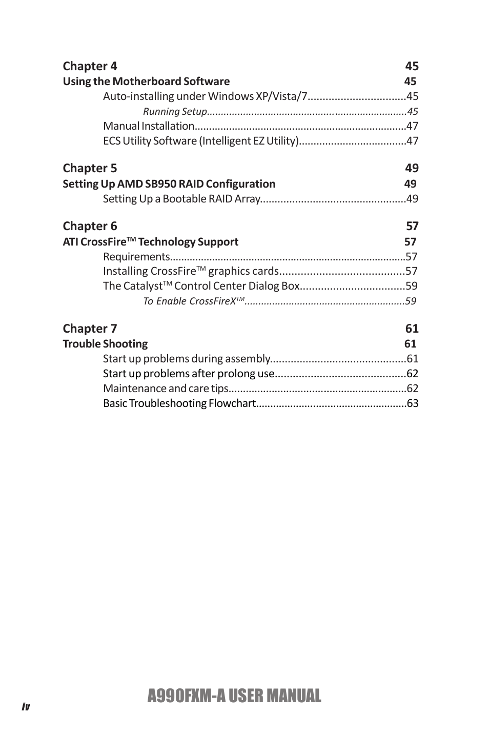 A990fxm-a user manual | Elitegroup A990FXM-A (V1.1) User Manual | Page 4 / 68