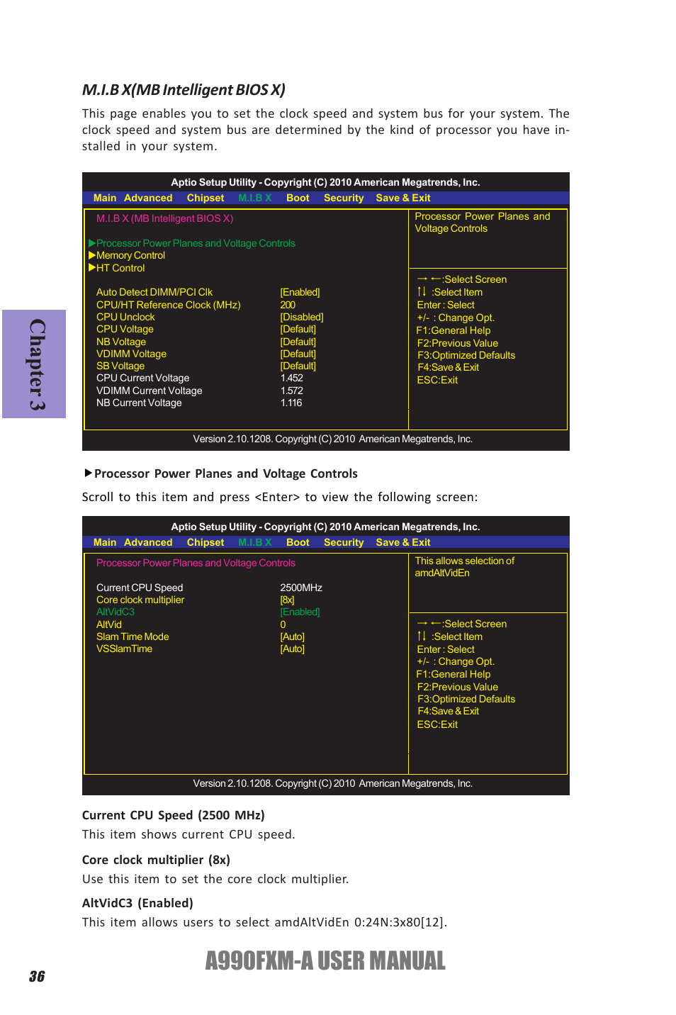 A990fxm-a user manual, Chapter 3, M.i.b x(mb intelligent bios x) | Elitegroup A990FXM-A (V1.1) User Manual | Page 40 / 68