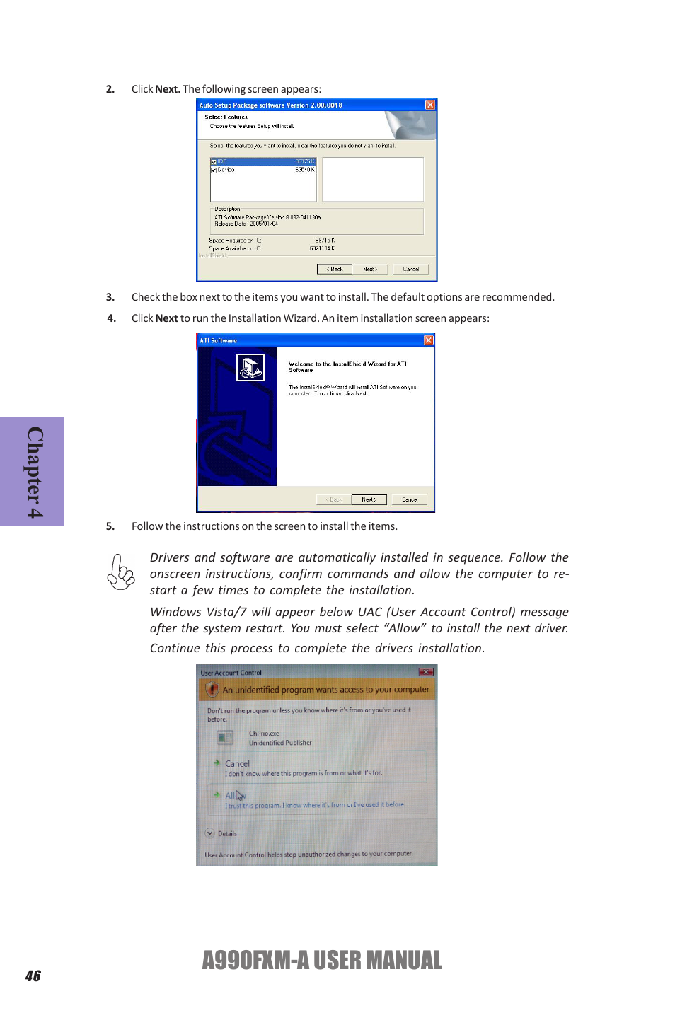 A990fxm-a user manual, Chapter 4 | Elitegroup A990FXM-A (V1.1) User Manual | Page 50 / 68