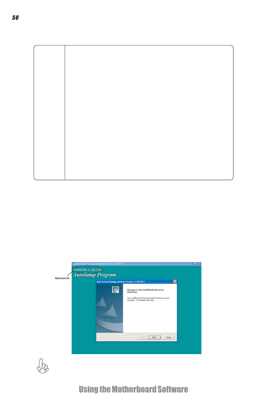 Using the motherboard software, Running setup | Elitegroup A990FXM-A Deluxe (V1.0) User Manual | Page 54 / 76