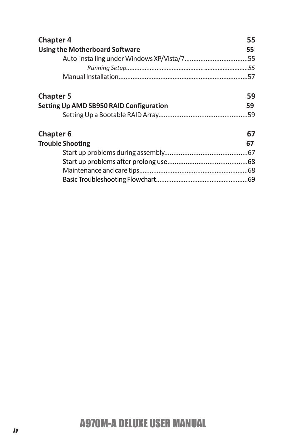 A970m-a deluxe user manual | Elitegroup A970M-A DELUXE (V1.0) User Manual | Page 4 / 74
