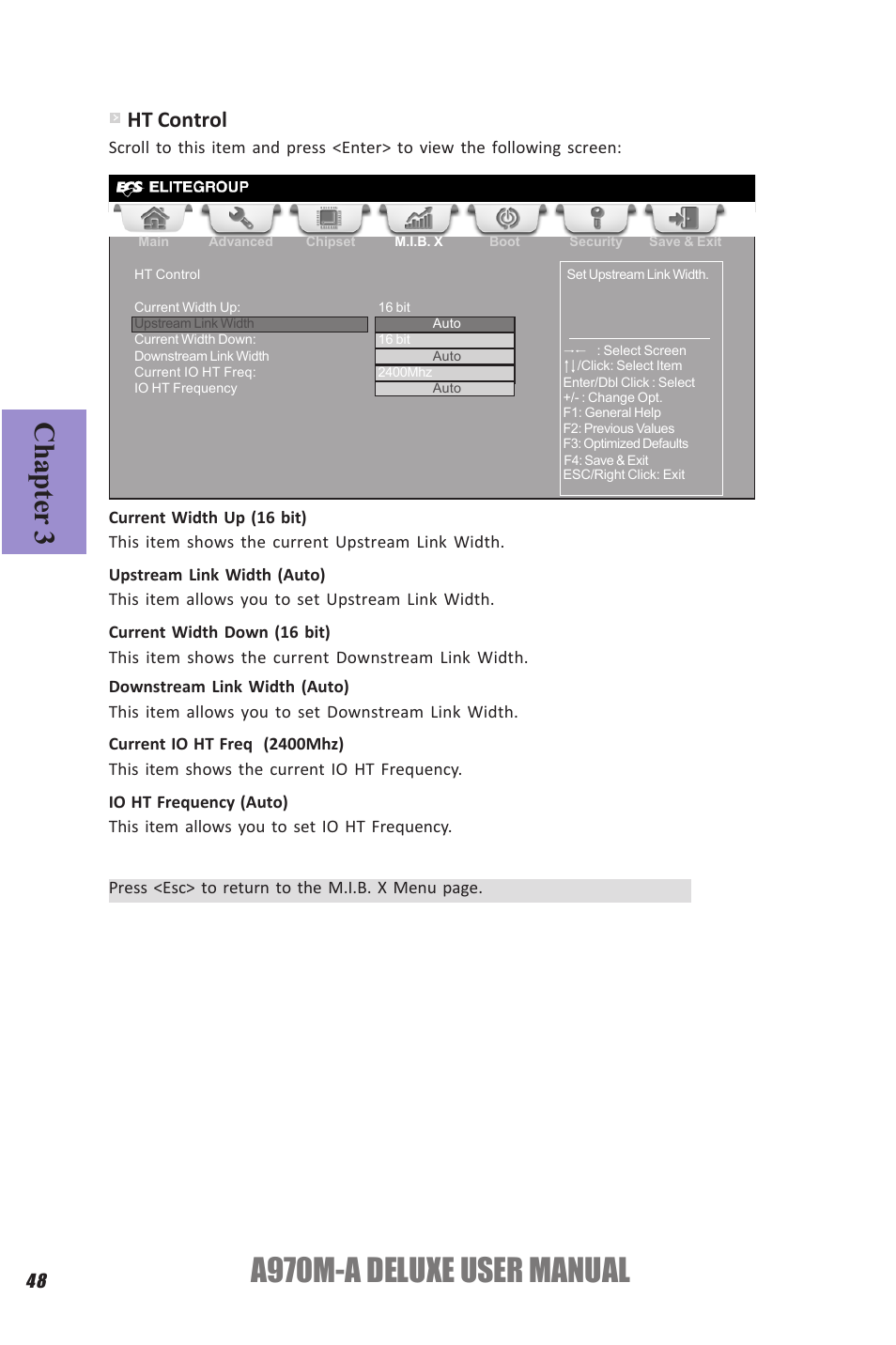 A970m-a deluxe user manual, Chapter 3, Ht control | Elitegroup A970M-A DELUXE (V1.0) User Manual | Page 52 / 74