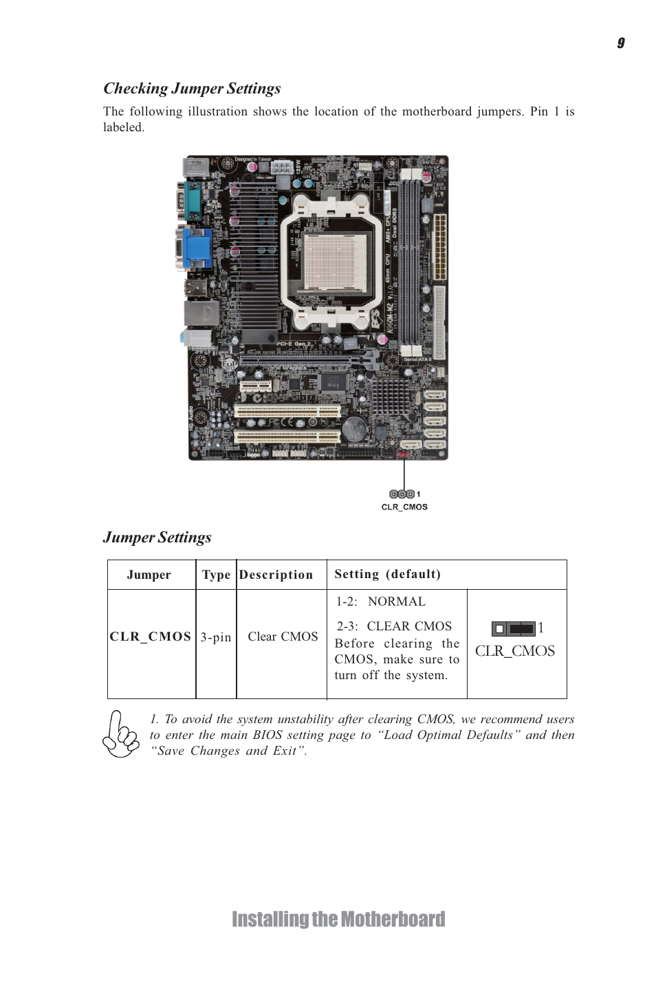 Installing the motherboard | Elitegroup A960M-M2 (V1.0) User Manual | Page 13 / 68