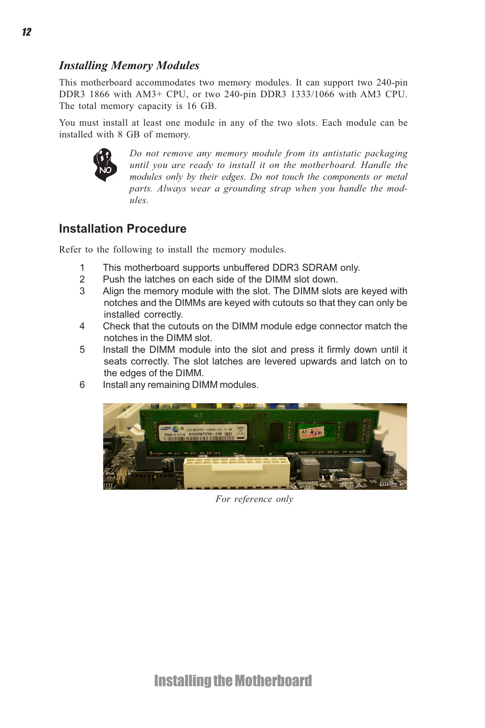 Installing the motherboard | Elitegroup A960M-M2 (V1.0) User Manual | Page 16 / 68