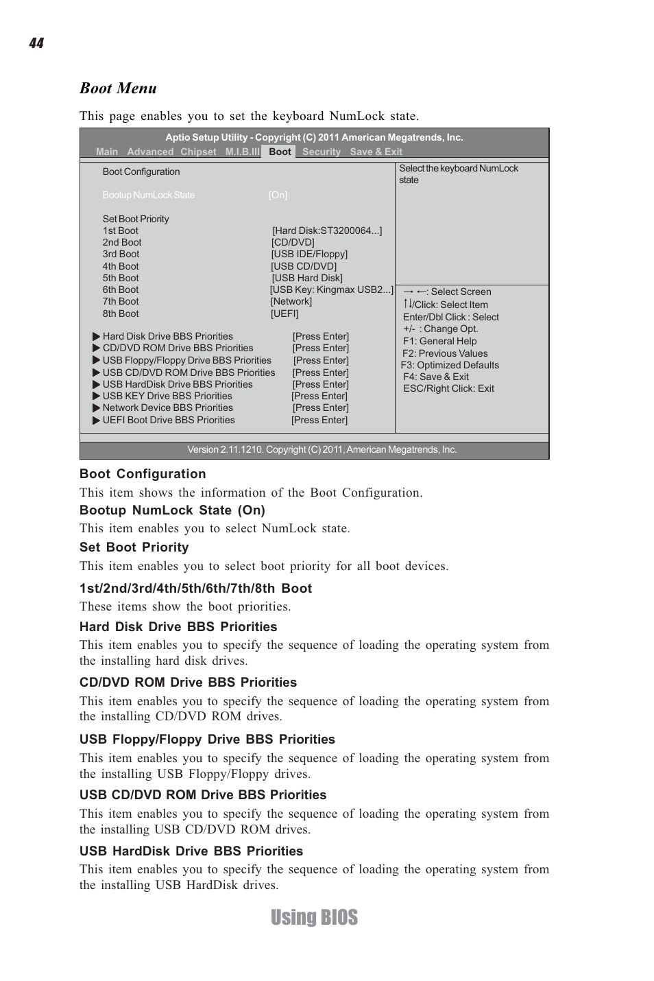 Using bios, Boot menu | Elitegroup A960M-M2 (V1.0) User Manual | Page 48 / 68