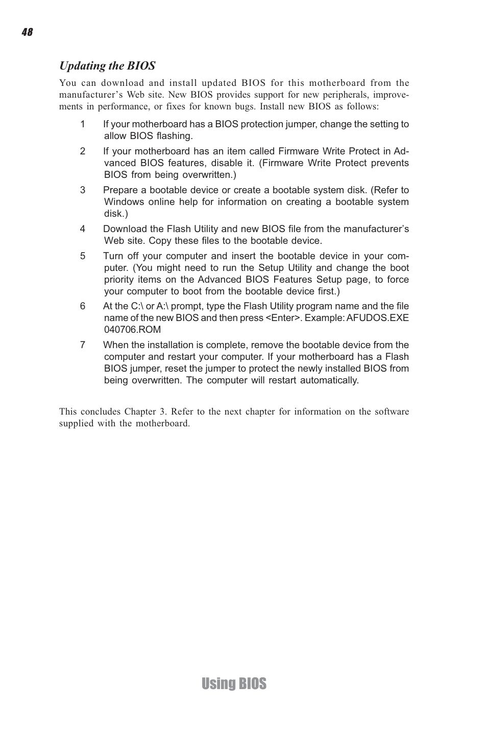 Using bios, Updating the bios | Elitegroup A960M-M2 (V1.0) User Manual | Page 52 / 68