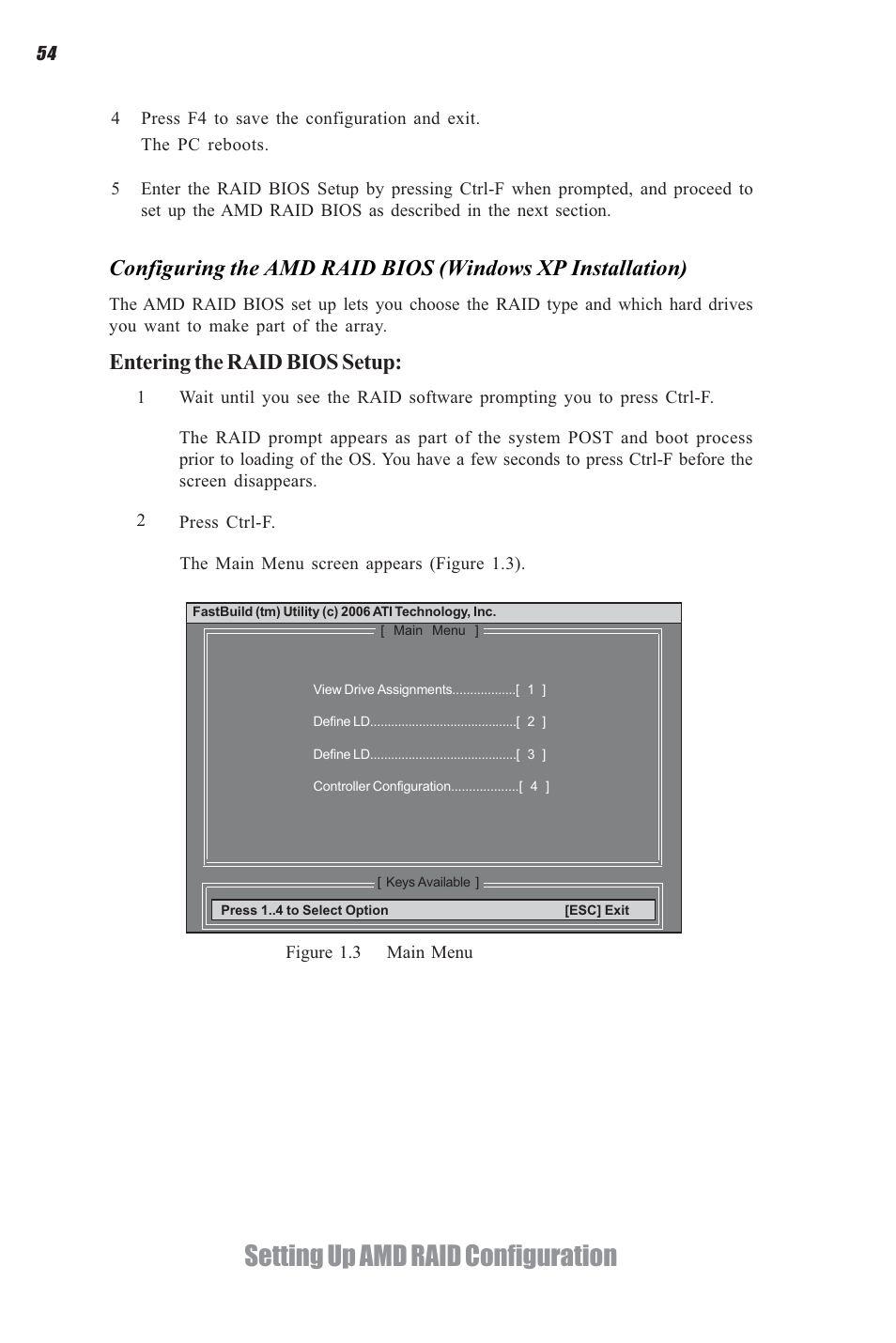 Setting up amd raid configuration, Entering the raid bios setup | Elitegroup A960M-M2 (V1.0) User Manual | Page 58 / 68