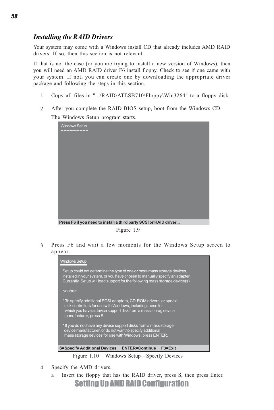 Setting up amd raid configuration, Installing the raid drivers | Elitegroup A960M-M2 (V1.0) User Manual | Page 62 / 68