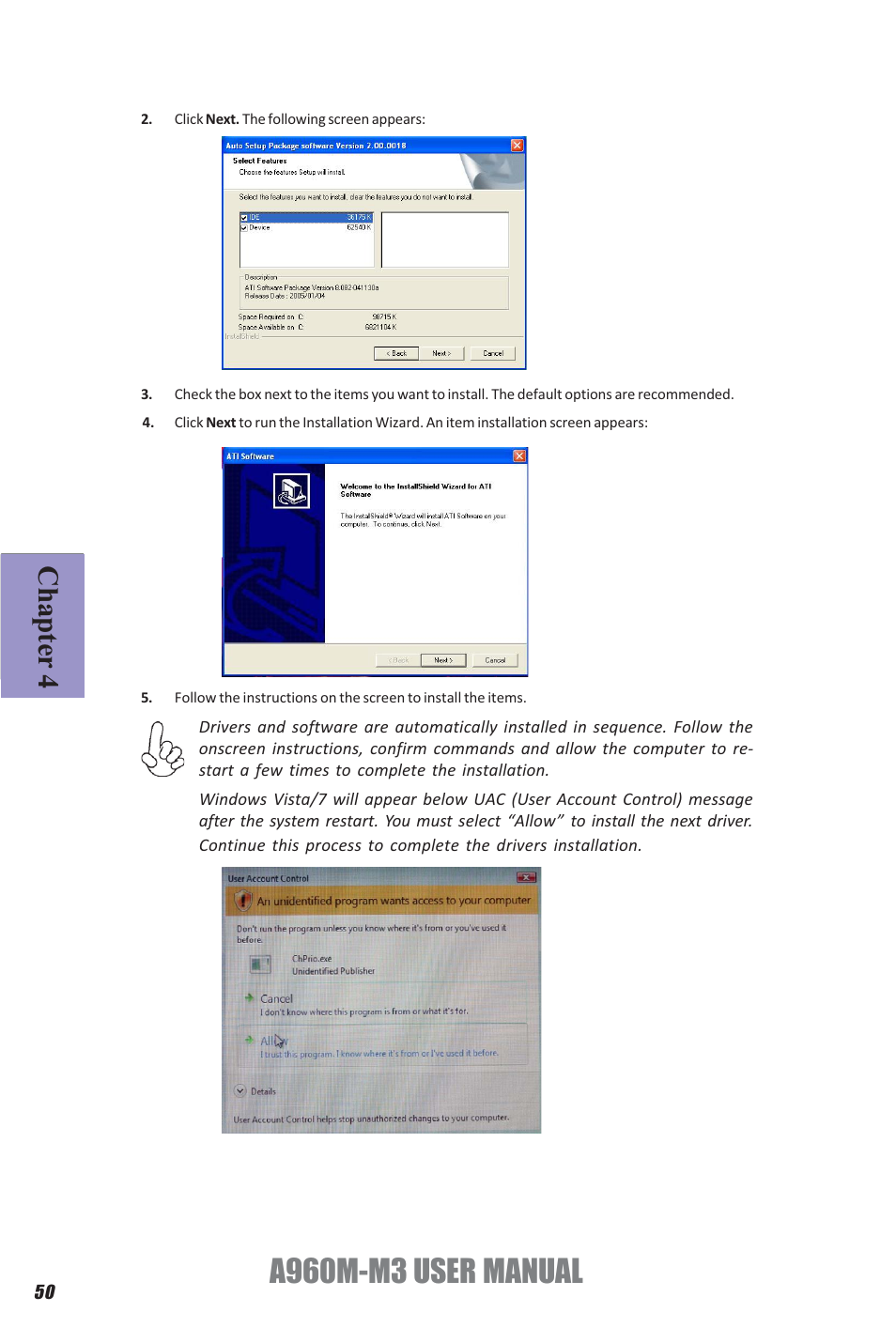 A960m-m3 user manual, Chapter 4 | Elitegroup A960M-M3 (V1.0) User Manual | Page 54 / 68