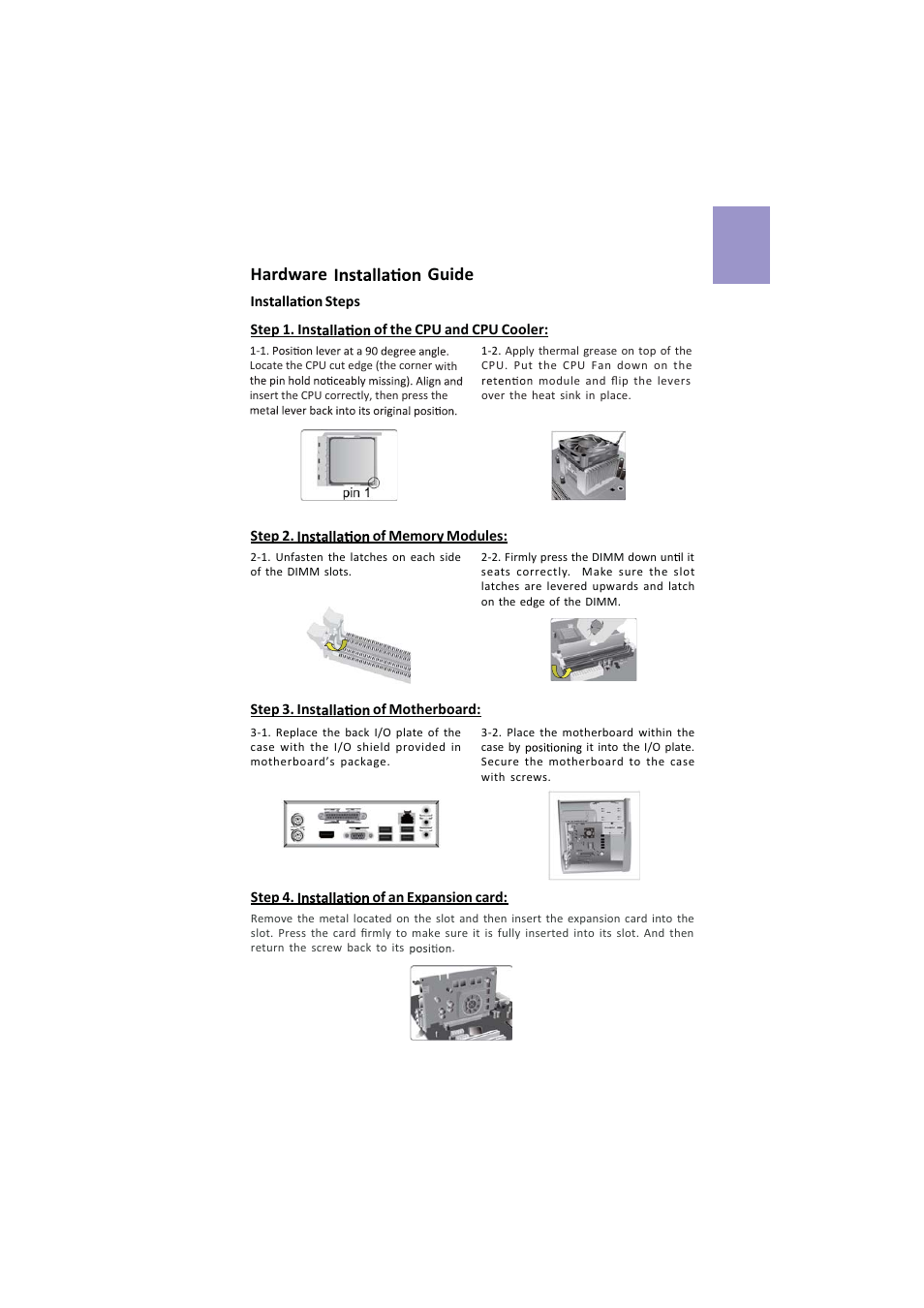 English, Hardware guide | Elitegroup A960M-M4 (V1.0) User Manual | Page 9 / 30