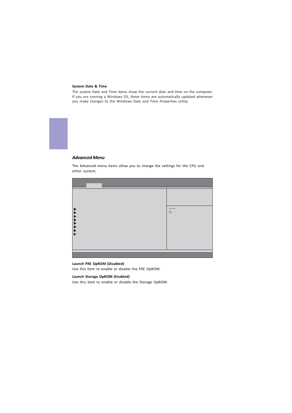 A960m-mv user manual, Chapter 2, Advanced menu | Elitegroup A960M-MV (V1.0A) User Manual | Page 14 / 82