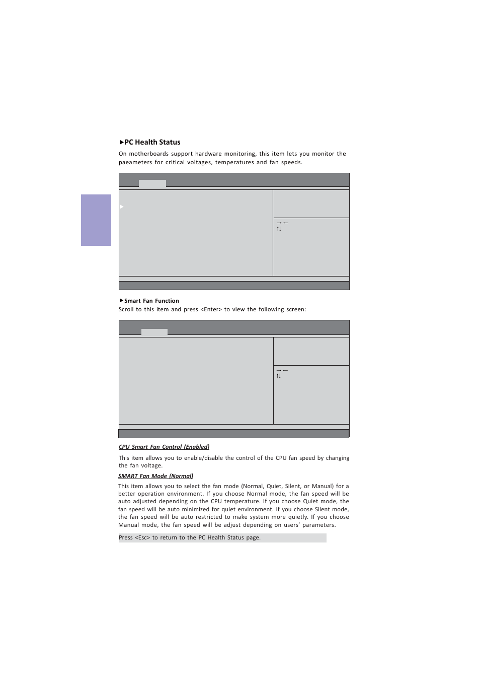 A960m-mv user manual, Chapter 2, Pc health status | Elitegroup A960M-MV (V1.0A) User Manual | Page 16 / 82