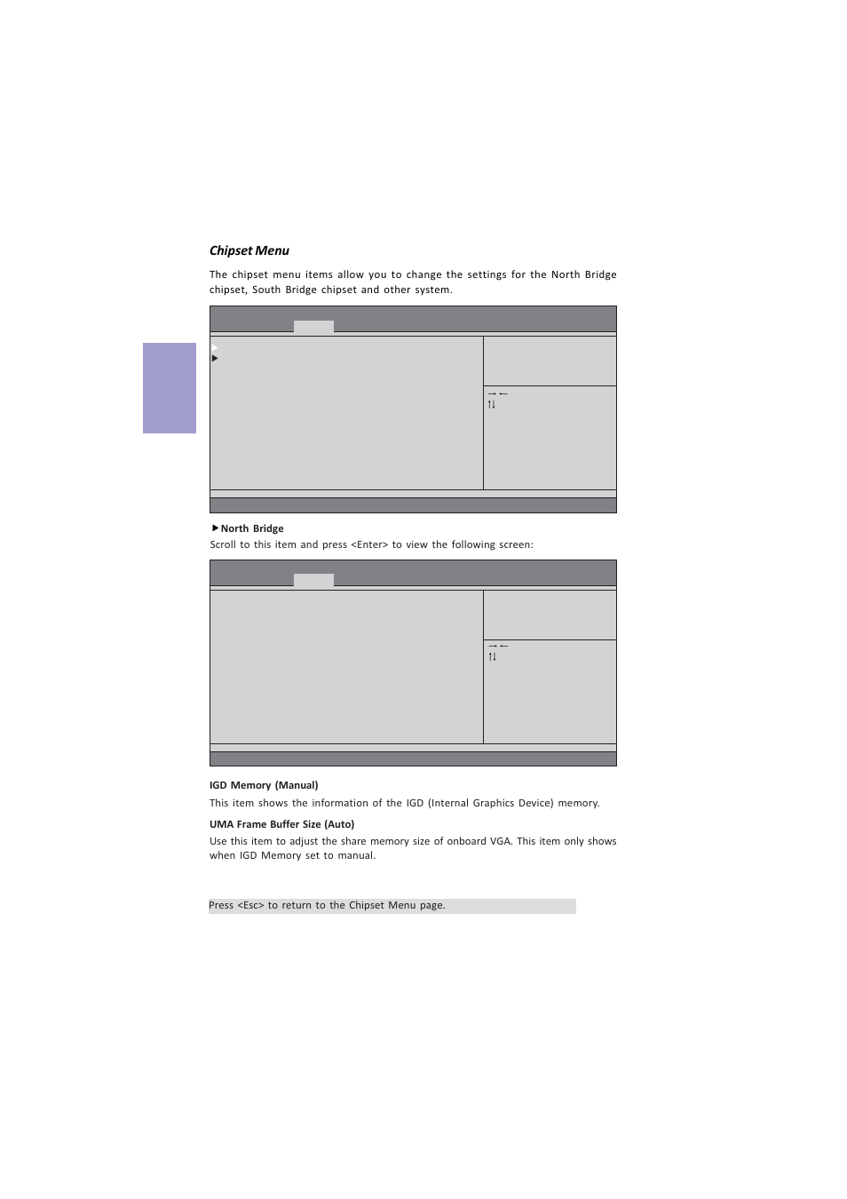 A960m-mv user manual, Chapter 2, Chipset menu | Elitegroup A960M-MV (V1.0A) User Manual | Page 24 / 82