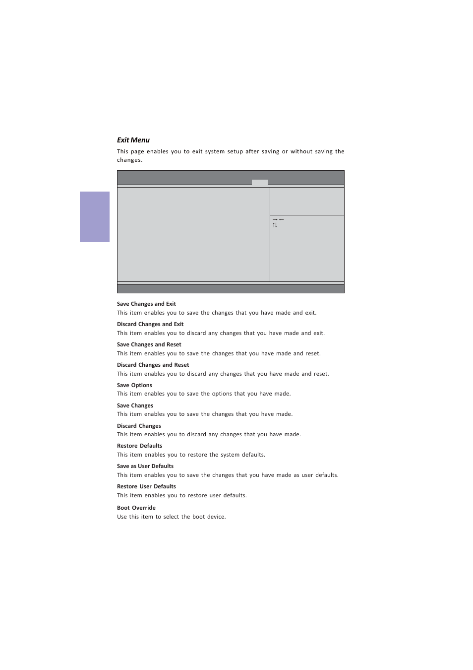 A960m-mv user manual, Chapter 2, Exit menu | Elitegroup A960M-MV (V1.0A) User Manual | Page 34 / 82