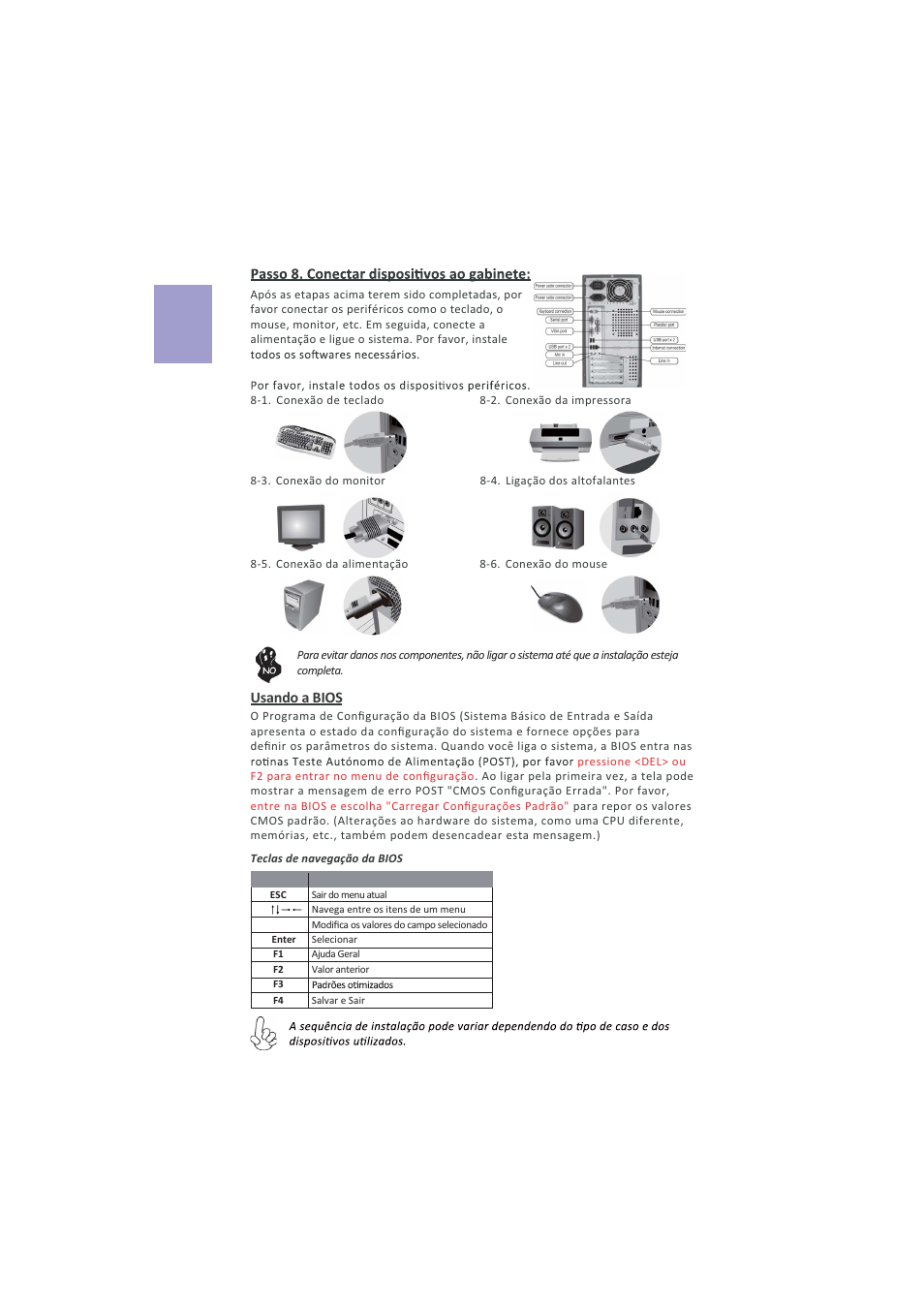 Portuguê s, Usando a bios | Elitegroup A960M-MV (V1.0A) User Manual | Page 52 / 82