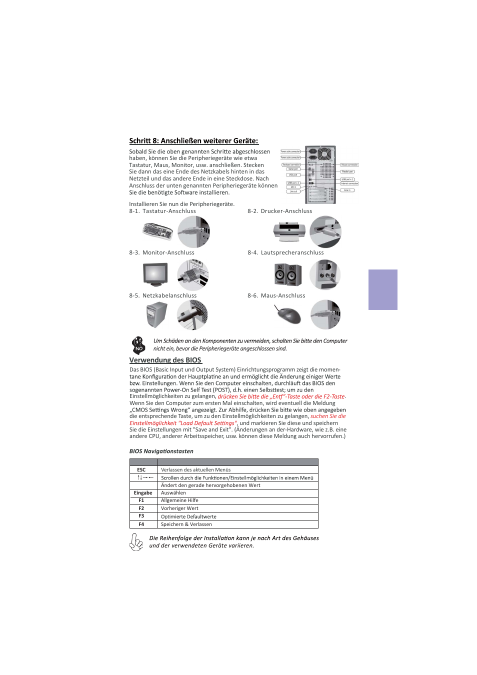 Deutsch, Verwendung des bios | Elitegroup A960M-MV (V1.0A) User Manual | Page 61 / 82