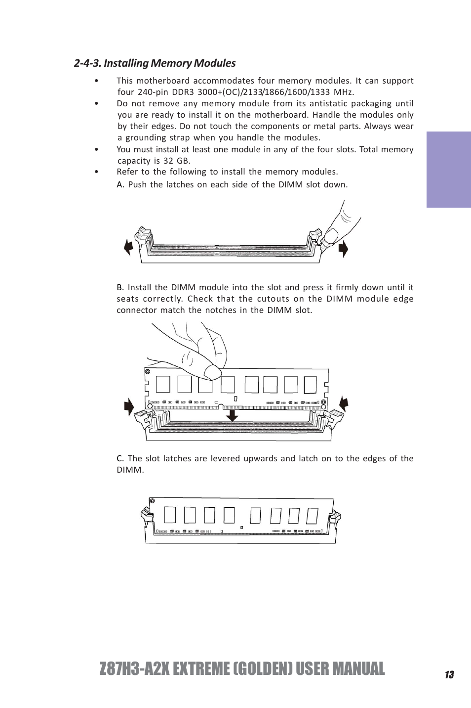 Z87h3-a2x extreme (golden) user manual, Chapter 2 | Elitegroup Z87H3-A2X GOLDEN (V1.0) User Manual | Page 19 / 104