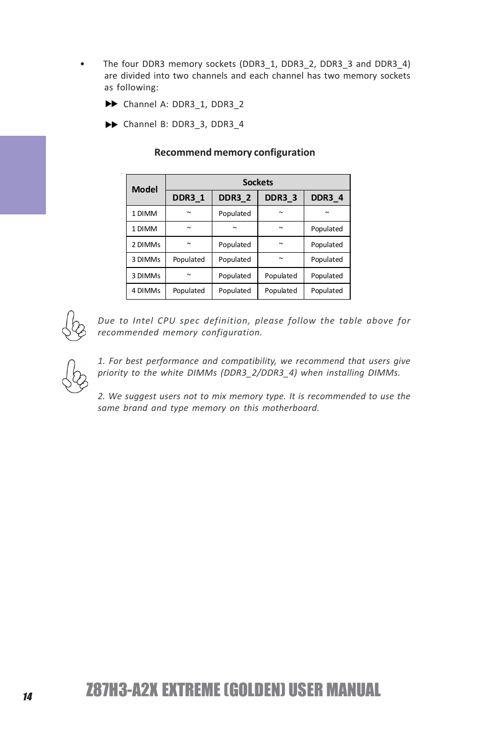 Z87h3-a2x extreme (golden) user manual, Chapter 2 | Elitegroup Z87H3-A2X GOLDEN (V1.0) User Manual | Page 20 / 104