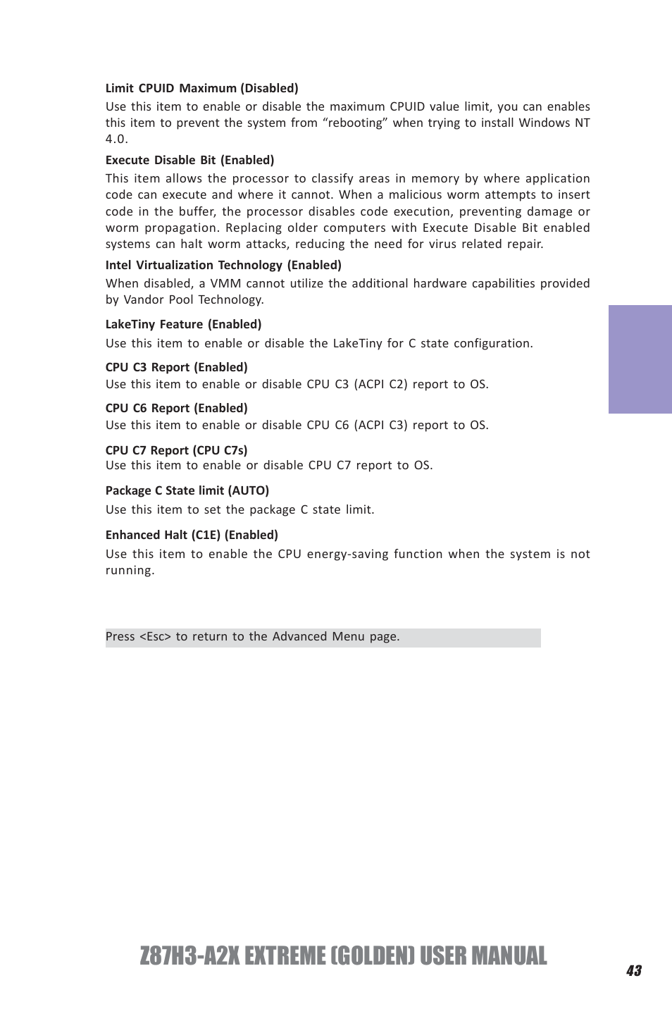 Z87h3-a2x extreme (golden) user manual, Chapter 3 | Elitegroup Z87H3-A2X GOLDEN (V1.0) User Manual | Page 49 / 104