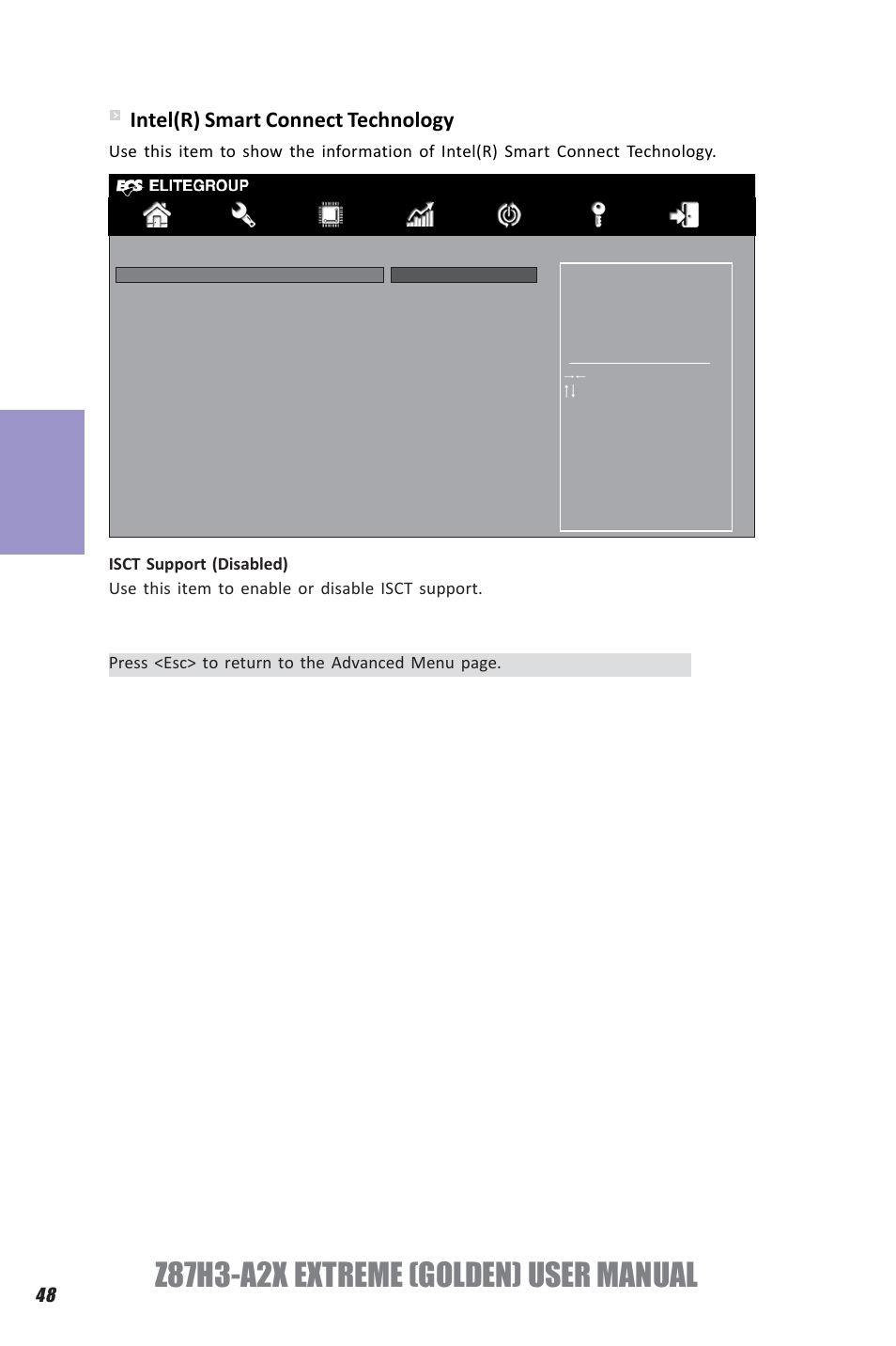 Z87h3-a2x extreme (golden) user manual, Chapter 3, Intel(r) smart connect technology | Elitegroup Z87H3-A2X GOLDEN (V1.0) User Manual | Page 54 / 104