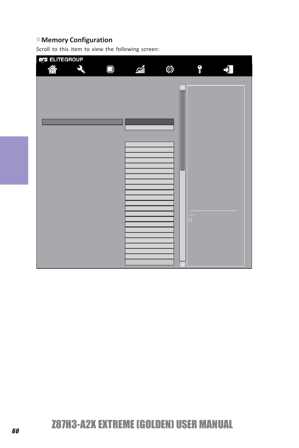 Z87h3-a2x extreme (golden) user manual, Chapter 3, Scroll to this item to view the following screen | Elitegroup Z87H3-A2X GOLDEN (V1.0) User Manual | Page 66 / 104
