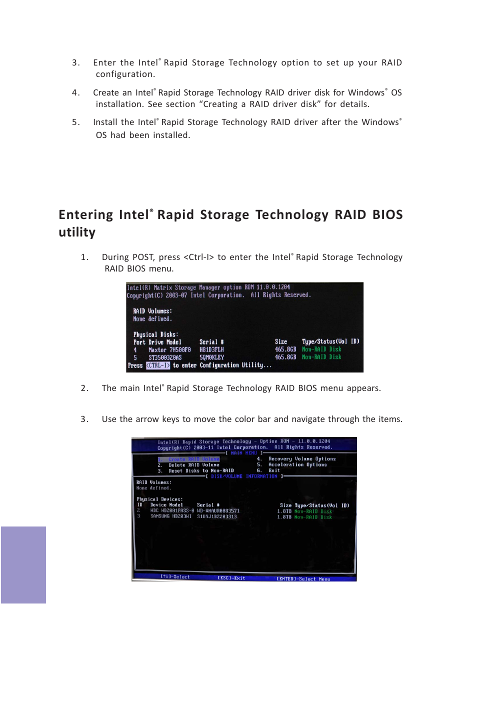 Z87h3-a2x extreme (golden) user manual, Chapter 7, Entering intel | Rapid storage technology raid bios utility | Elitegroup Z87H3-A2X GOLDEN (V1.0) User Manual | Page 92 / 104
