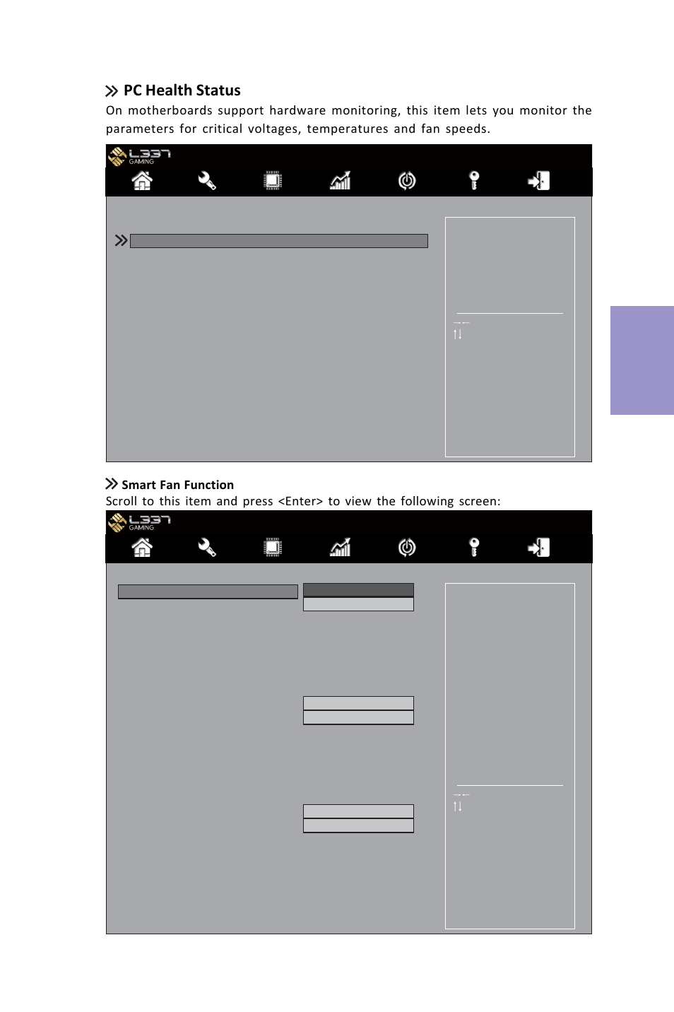 Z87h3-a3x user manual, Chapter 3, Pc health status | Elitegroup Z87H3-A3X (V1.0) User Manual | Page 41 / 96