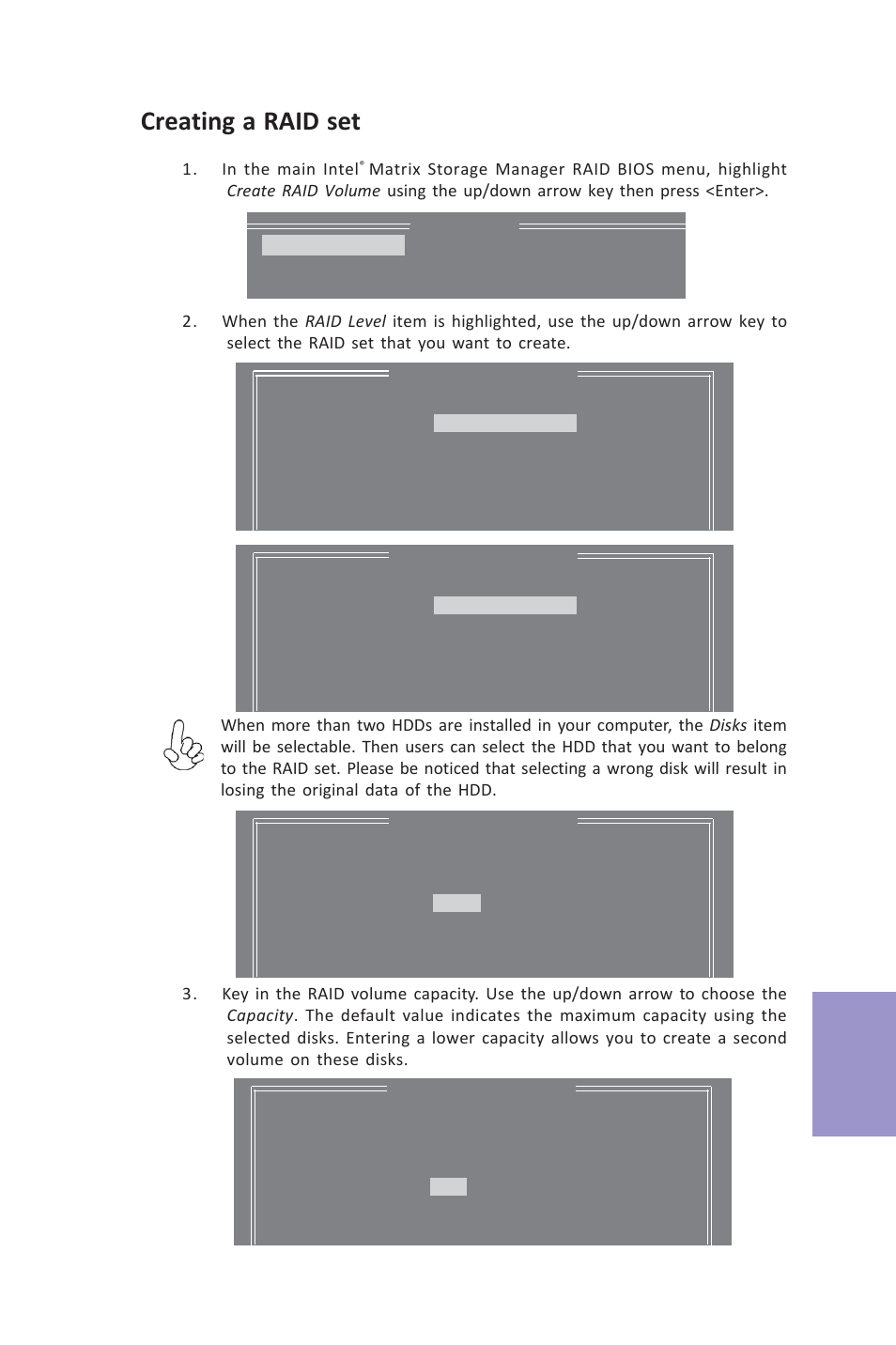 Z87h3-a3x user manual, Chapter 7, Creating a raid set | Elitegroup Z87H3-A3X (V1.0) User Manual | Page 89 / 96