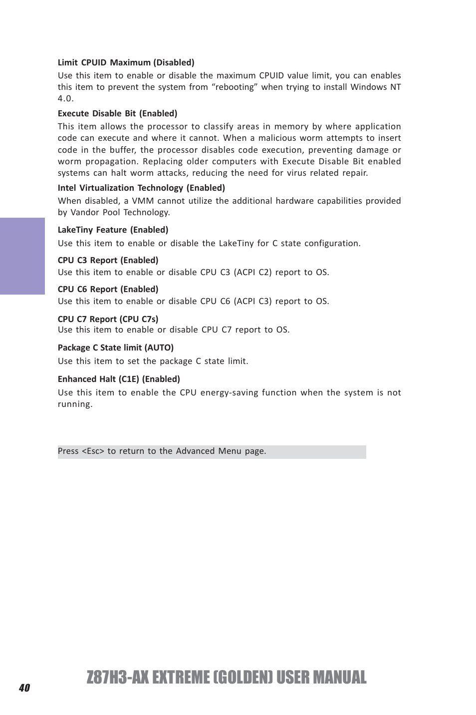 Z87h3-ax extreme (golden) user manual, Chapter 3 | Elitegroup Z87H3-AX GOLDEN (V1.0) User Manual | Page 46 / 104