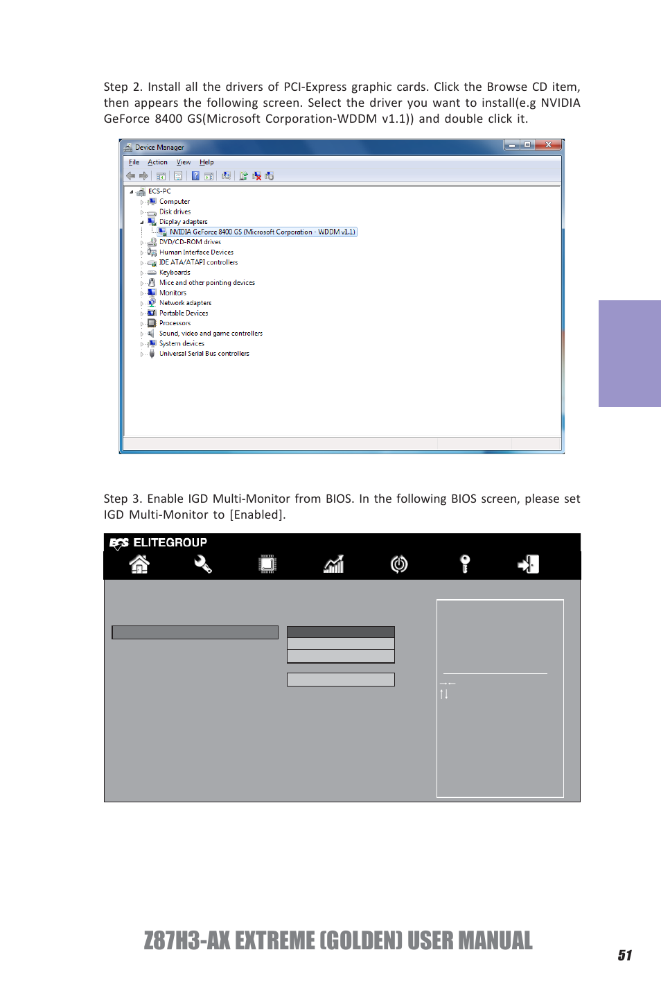 Z87h3-ax extreme (golden) user manual, Chapter 3 | Elitegroup Z87H3-AX GOLDEN (V1.0) User Manual | Page 57 / 104