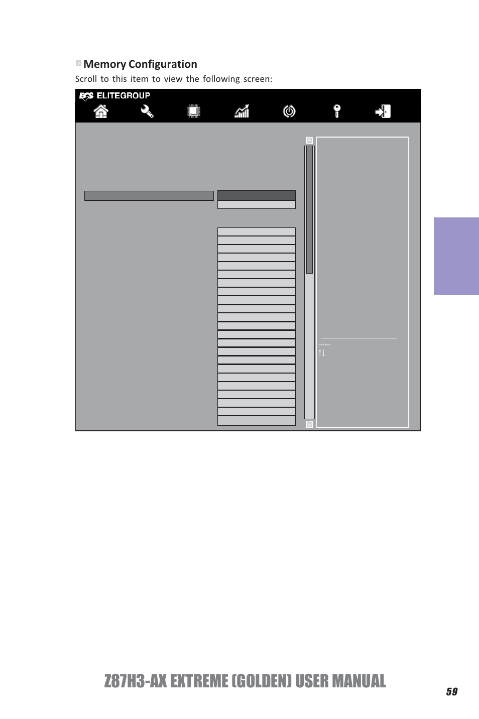 Z87h3-ax extreme (golden) user manual, Chapter 3, Scroll to this item to view the following screen | Elitegroup Z87H3-AX GOLDEN (V1.0) User Manual | Page 65 / 104