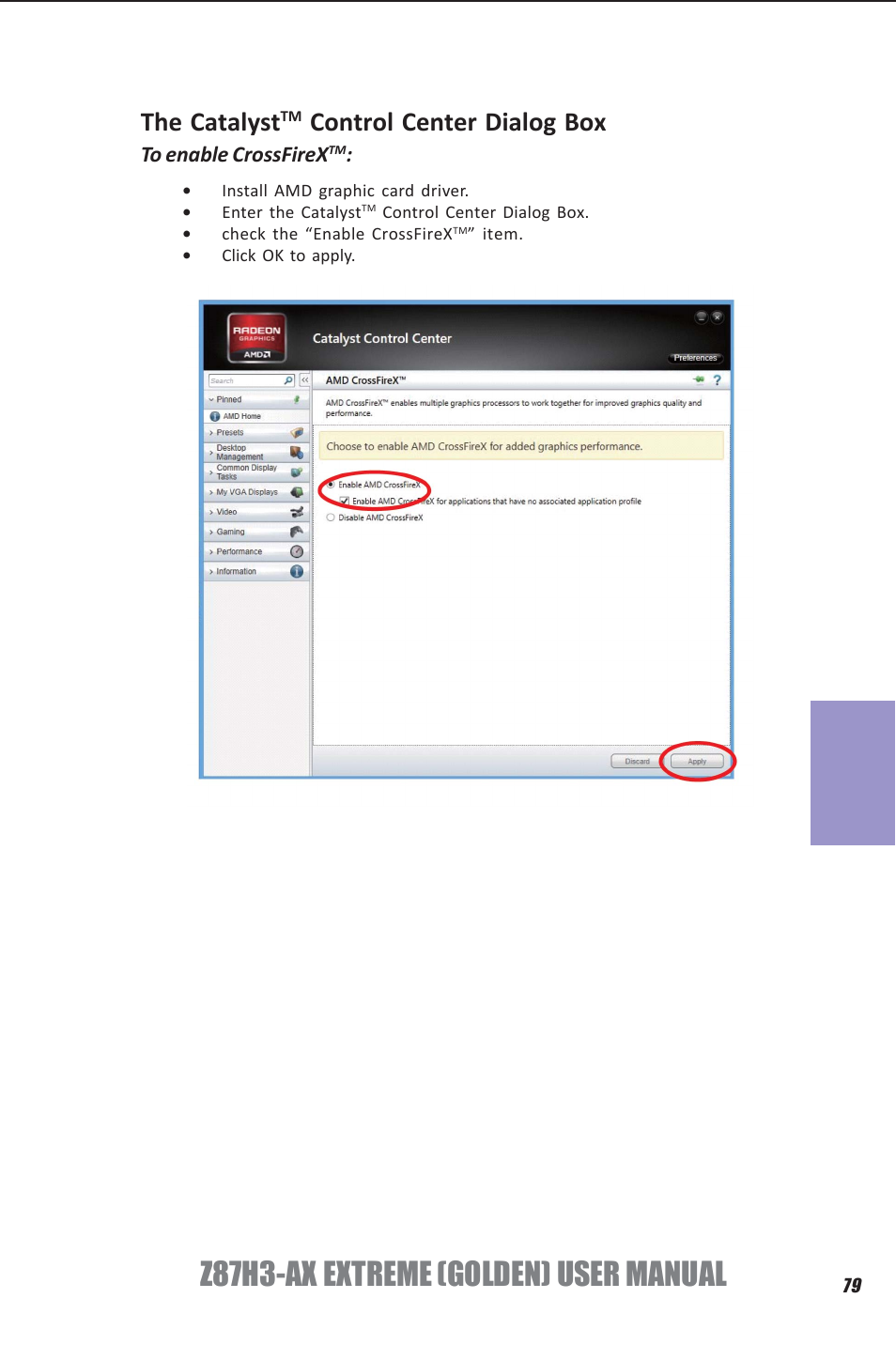 Z87h3-ax extreme (golden) user manual, Chapter 5, The catalyst | Control center dialog box | Elitegroup Z87H3-AX GOLDEN (V1.0) User Manual | Page 85 / 104