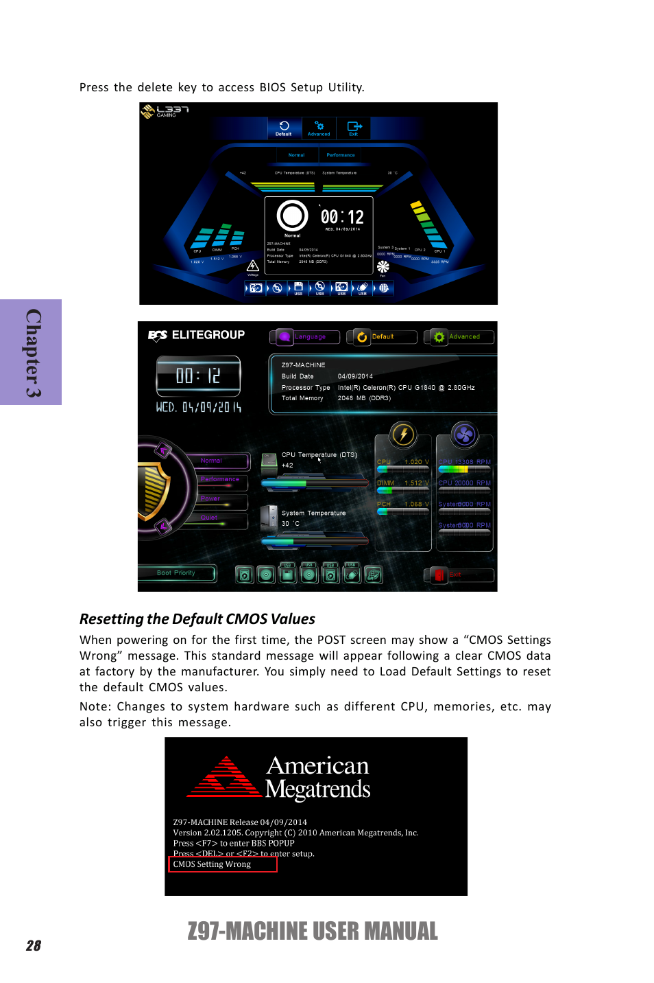 Z97-machine user manual, Chapter 3 | Elitegroup Z97-MACHINE (V1.0) User Manual | Page 34 / 90