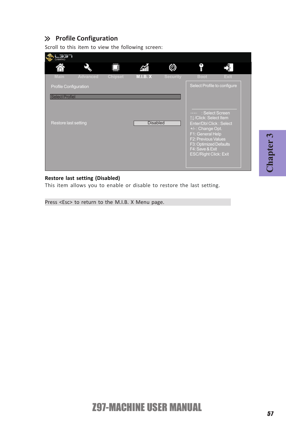 Z97-machine user manual, Chapter 3, Profile configuration | Elitegroup Z97-MACHINE (V1.0) User Manual | Page 63 / 90
