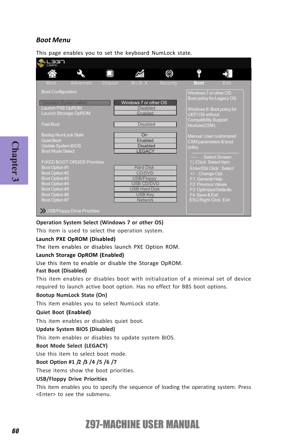 Z97-machine user manual, Chapter 3, Boot menu | Elitegroup Z97-MACHINE (V1.0) User Manual | Page 66 / 90