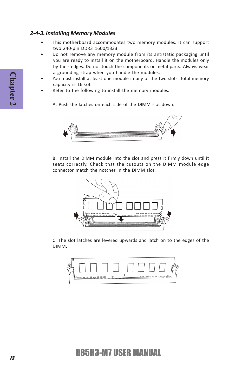 B85h3-m7 user manual, Chapter 2 | Elitegroup B85H3-M7 (V1.0) User Manual | Page 16 / 74