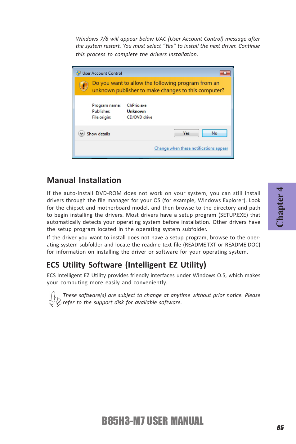 B85h3-m7 user manual, Chapter 4 | Elitegroup B85H3-M7 (V1.0) User Manual | Page 69 / 74