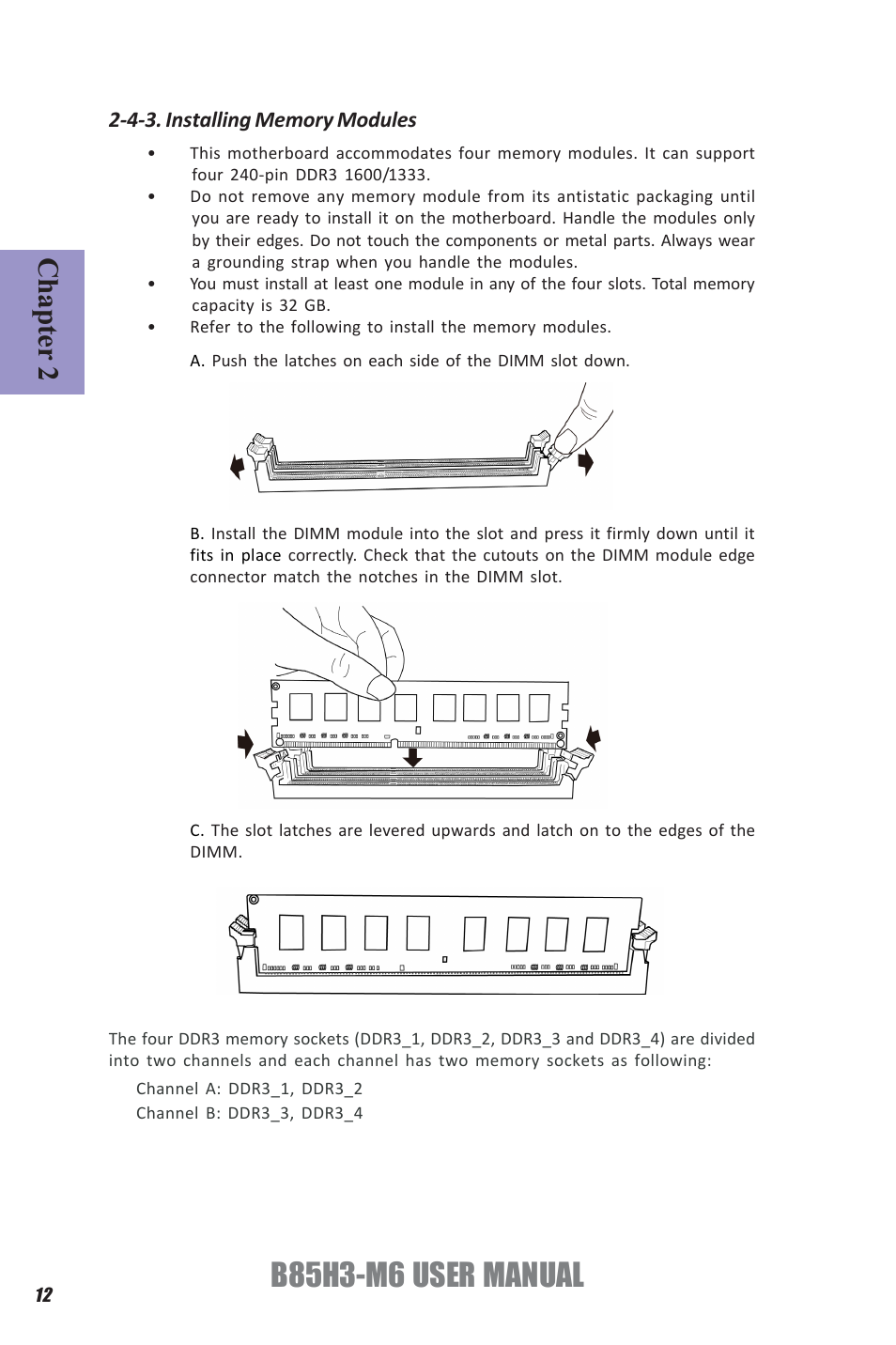 B85h3-m6 user manual, Chapter 2 | Elitegroup B85H3-M6 (V1.0) User Manual | Page 16 / 52