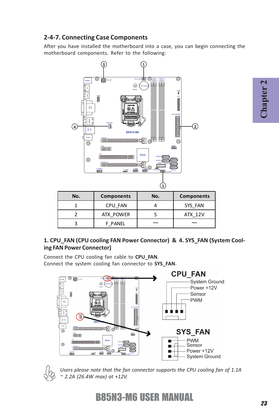 B85h3-m6 user manual, Chapter 2, 4-7. connecting case components | Elitegroup B85H3-M6 (V1.0) User Manual | Page 27 / 52