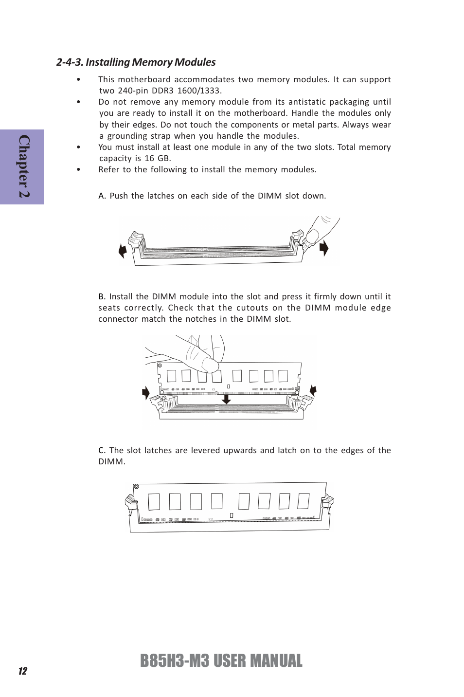 B85h3-m3 user manual, Chapter 2 | Elitegroup B85H3-M3 (V1.0) User Manual | Page 16 / 78