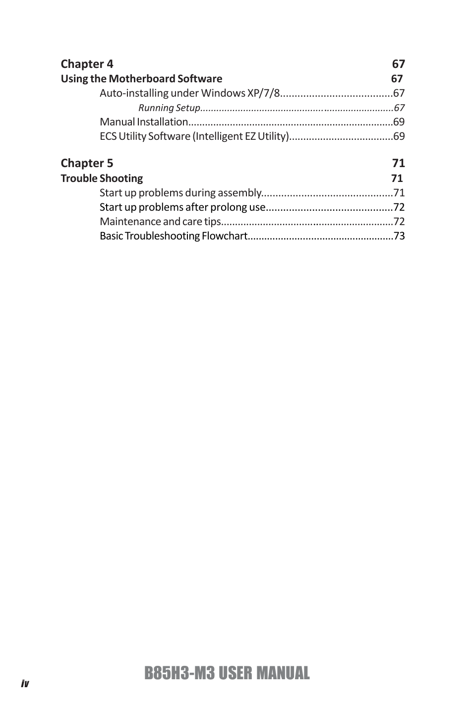 B85h3-m3 user manual | Elitegroup B85H3-M3 (V1.0) User Manual | Page 4 / 78